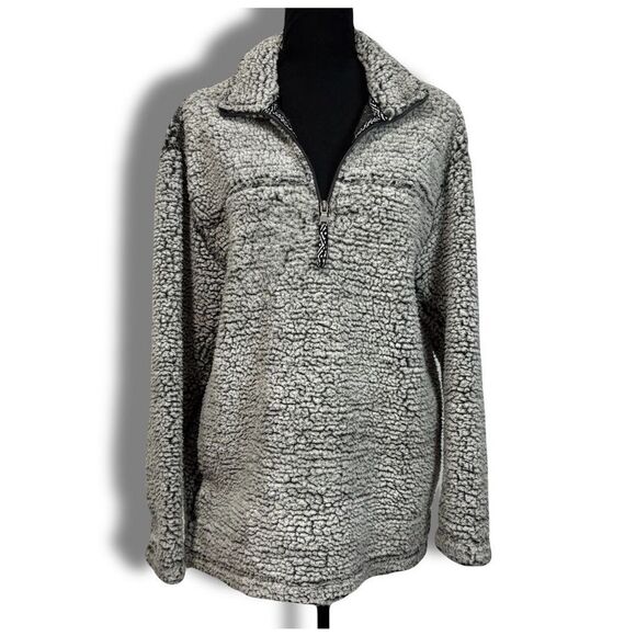 Boxercraft Fuzzy Grey Quarter Zip Sweatshirt Size Medium Women’s - Picture 1 of 10